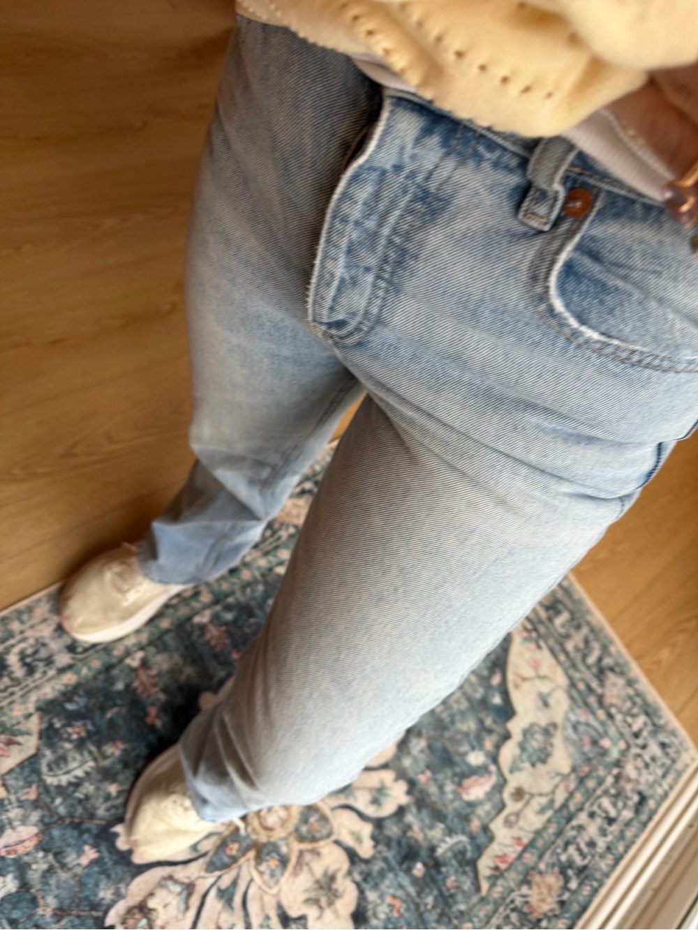 ZARA Light Wash High-Rise Straight Jeans